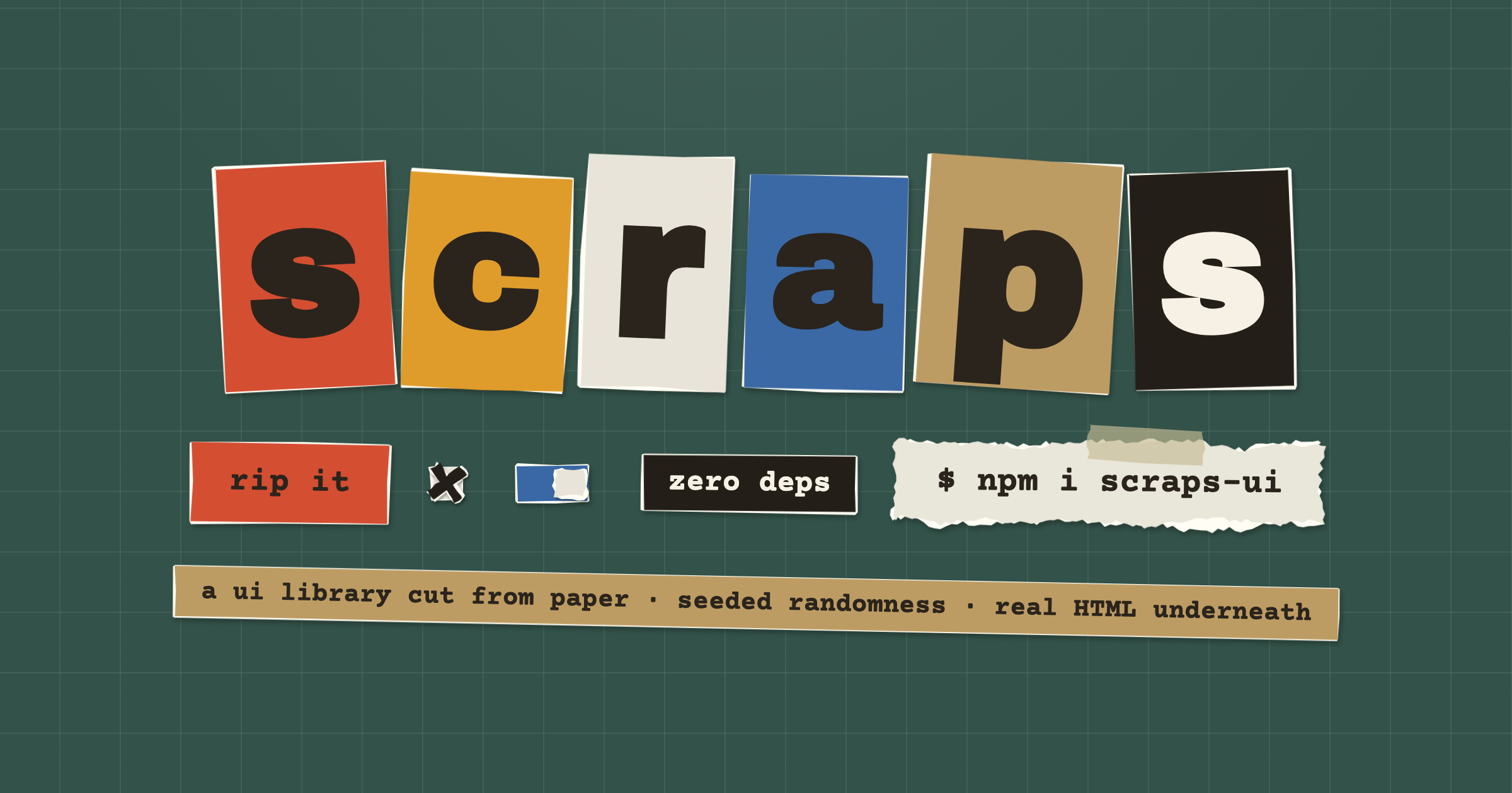 scraps, a UI library cut from paper
